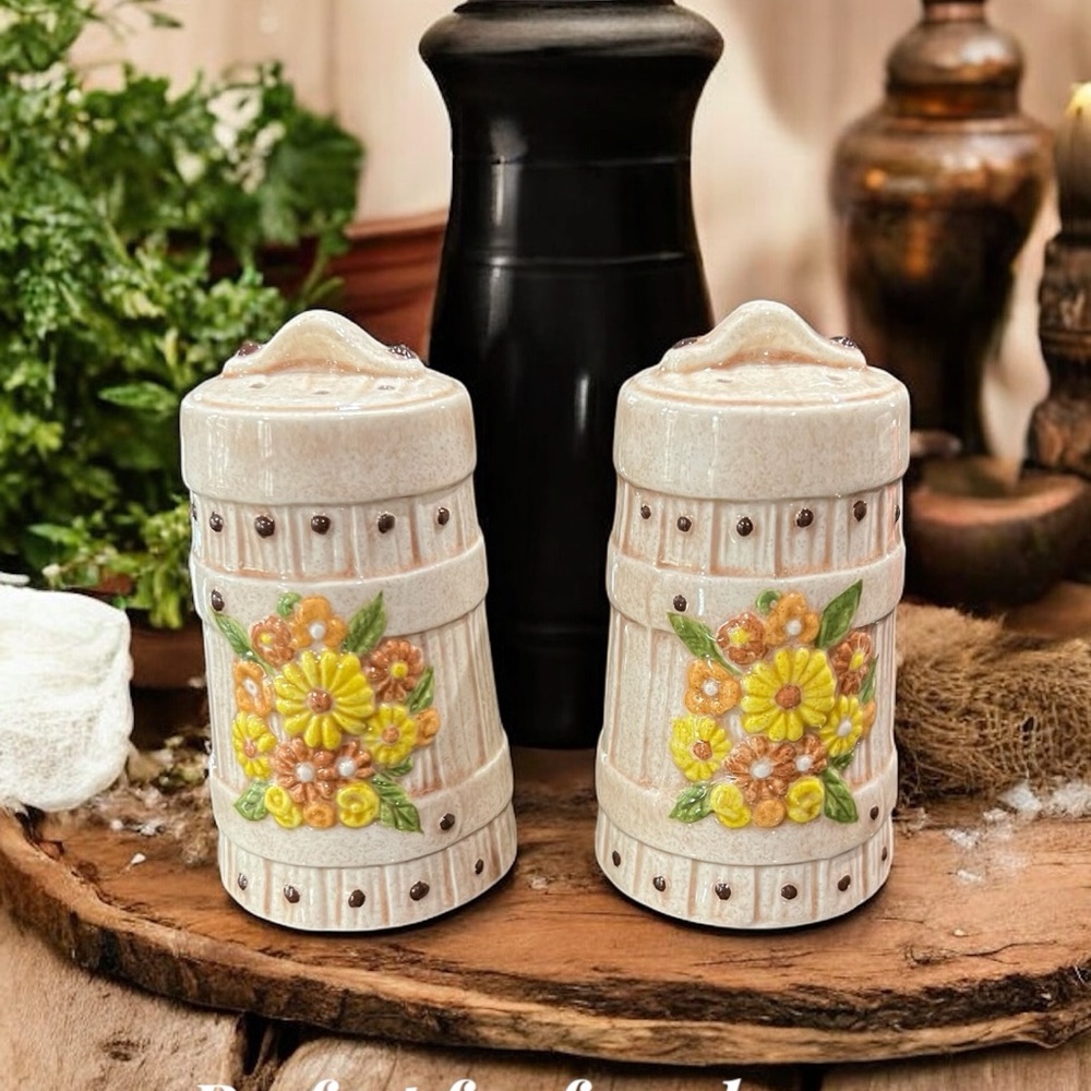 Floral Ceramic Salt and Pepper Shakers